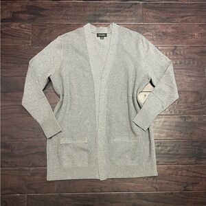 Port Authority Ribbed Open Front Cardigan – Gray — Size Large (NWOT)